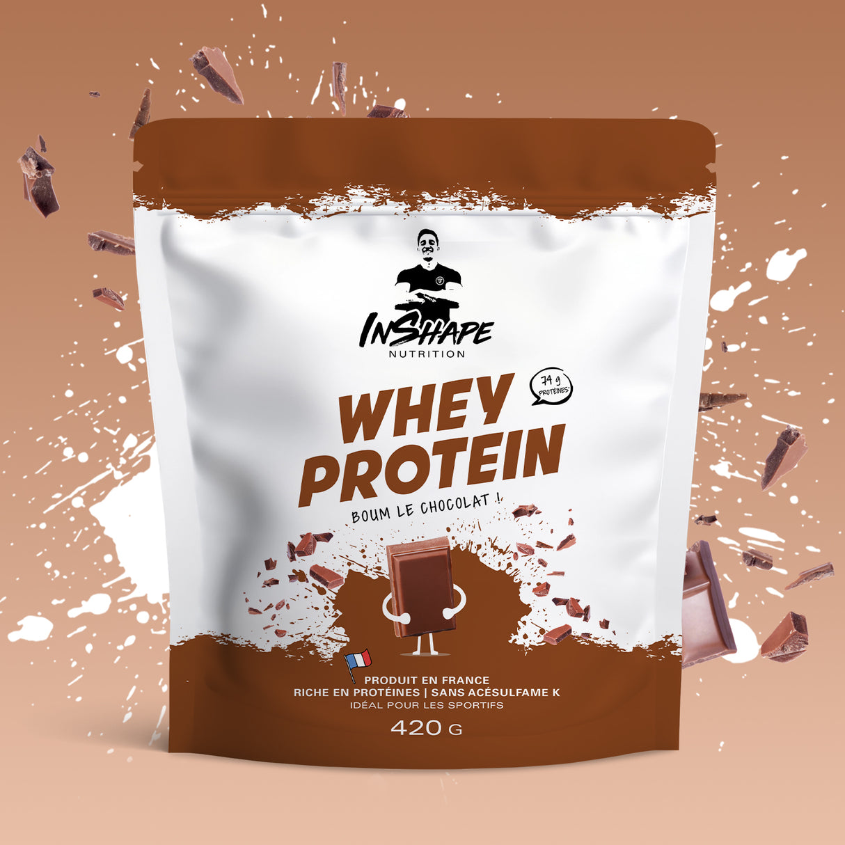 Proteína de soro de leite com sabor de chocolate 420 g