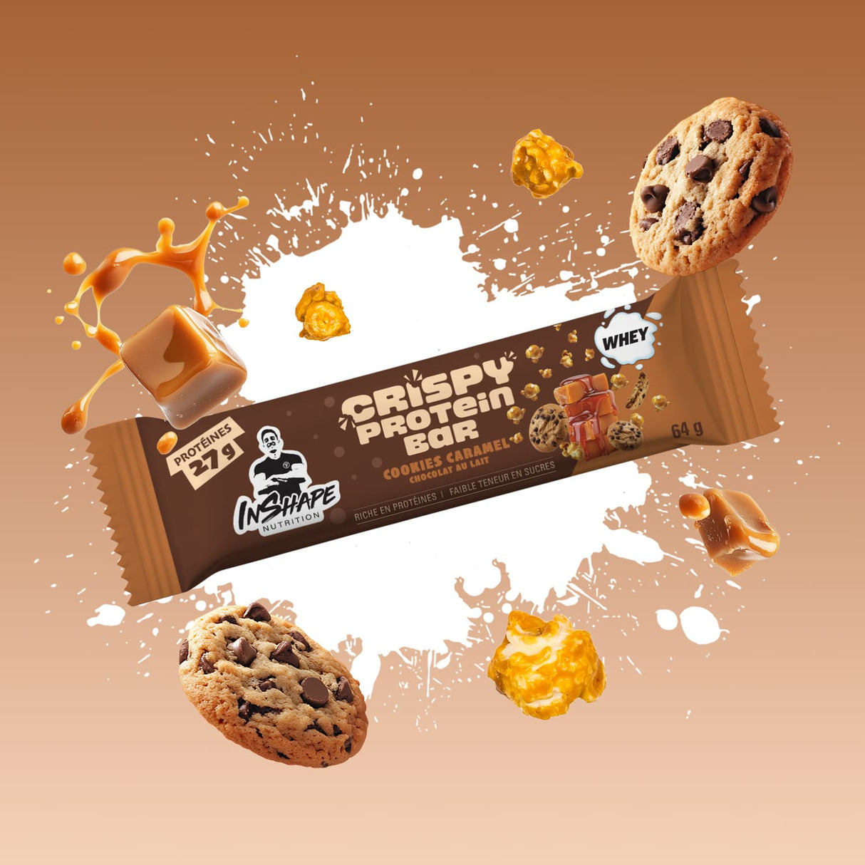 Barra de proteínas crocantes Cookies Caramelo