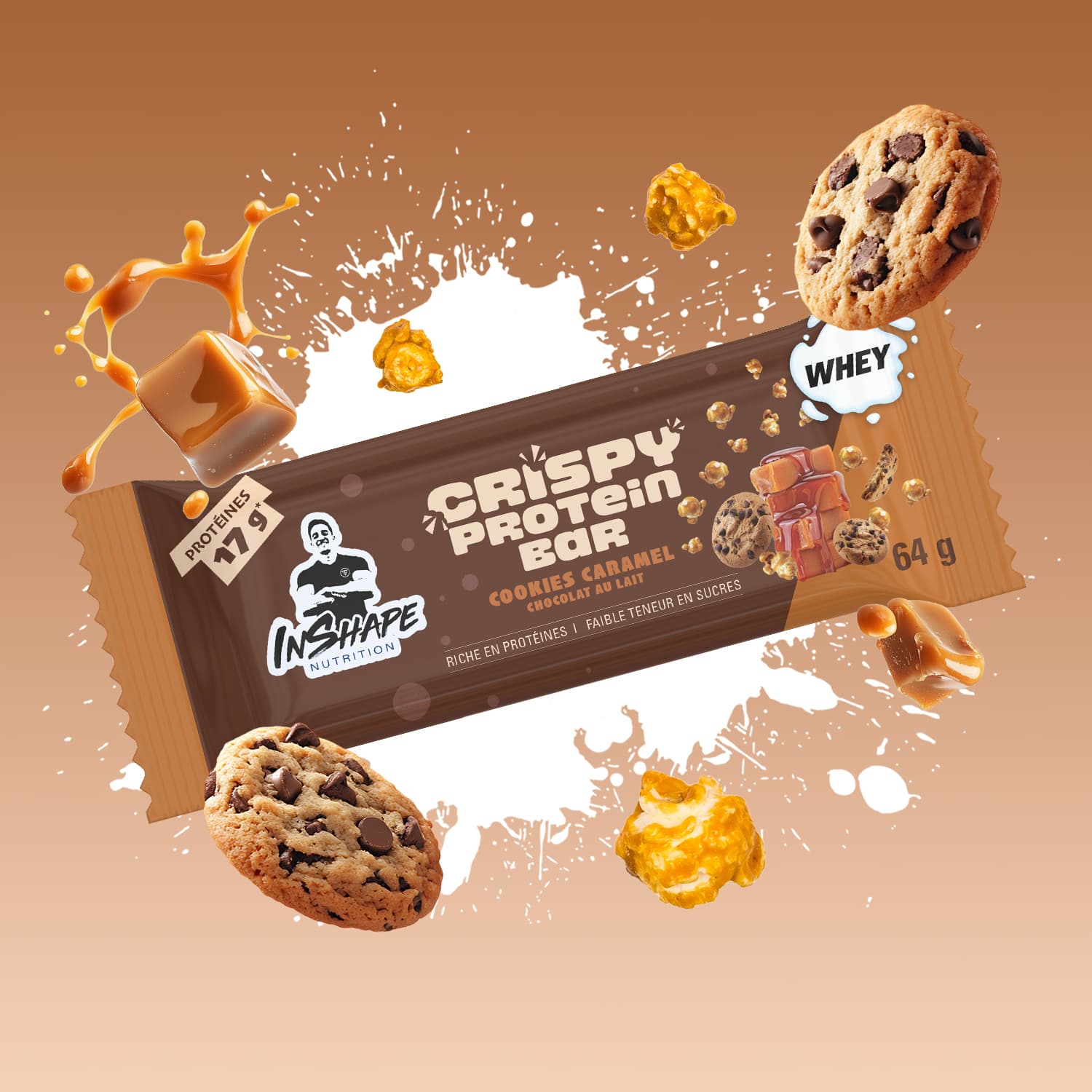 Barra de proteínas crocantes 64 g